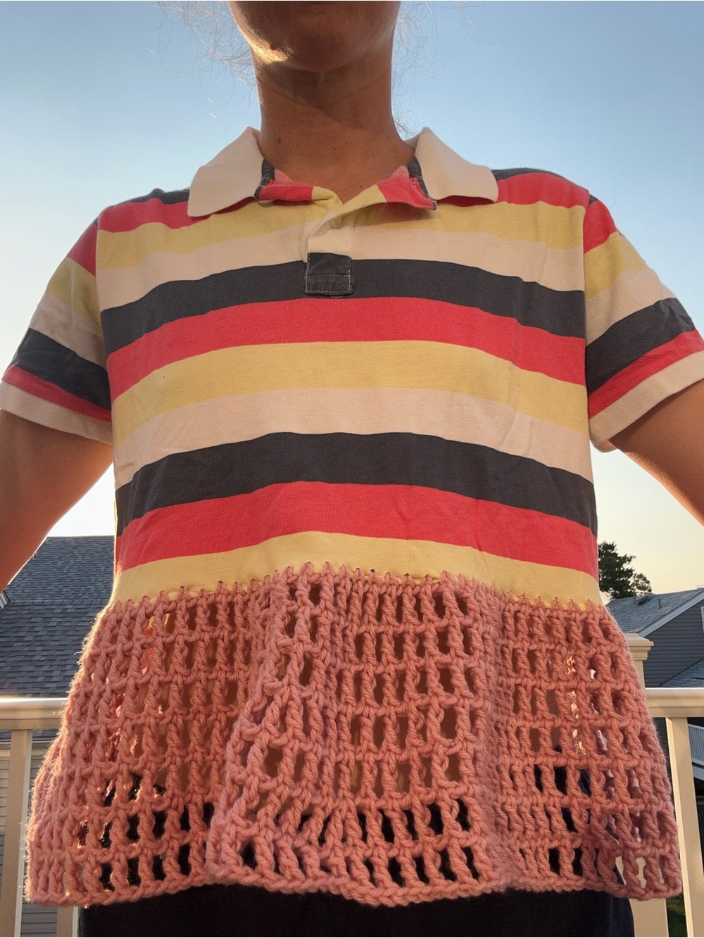 Crochet polo upcycle